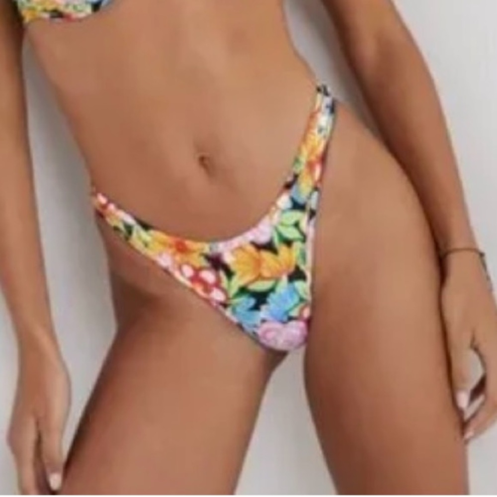 For Love & Lemons Tiana Floral Bandeau Bikini Top (S) and Bottom (M) set NWT - Picture 5 of 8
